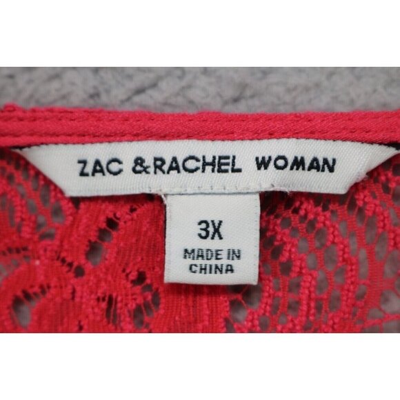 Zac & Rachel Women's Pink Gauzy Crochet Lace Tunic-Size 3X-Boho - Picture 5 of 11